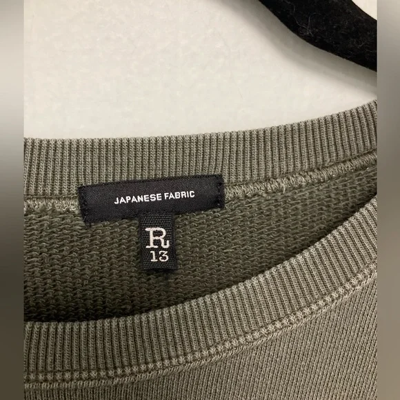 R13 No Guns Sweatshirt. Size XXS